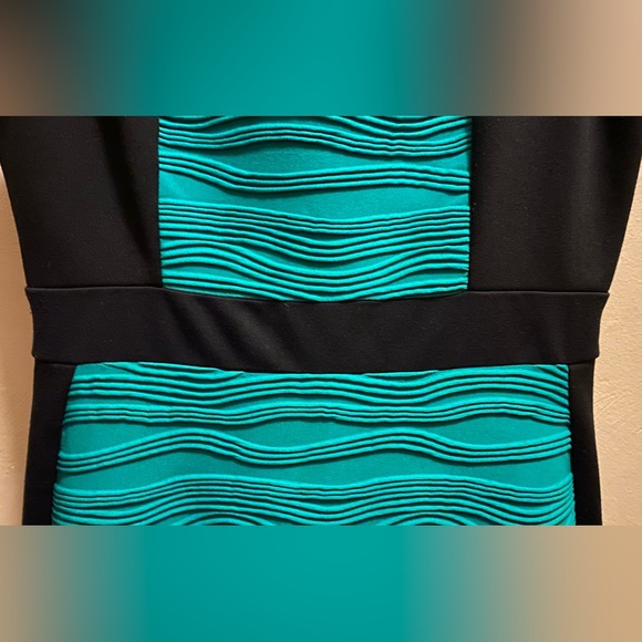 ☘️ Dana Buchman green and black dress. Lined and very well made. - Picture 10 of 13